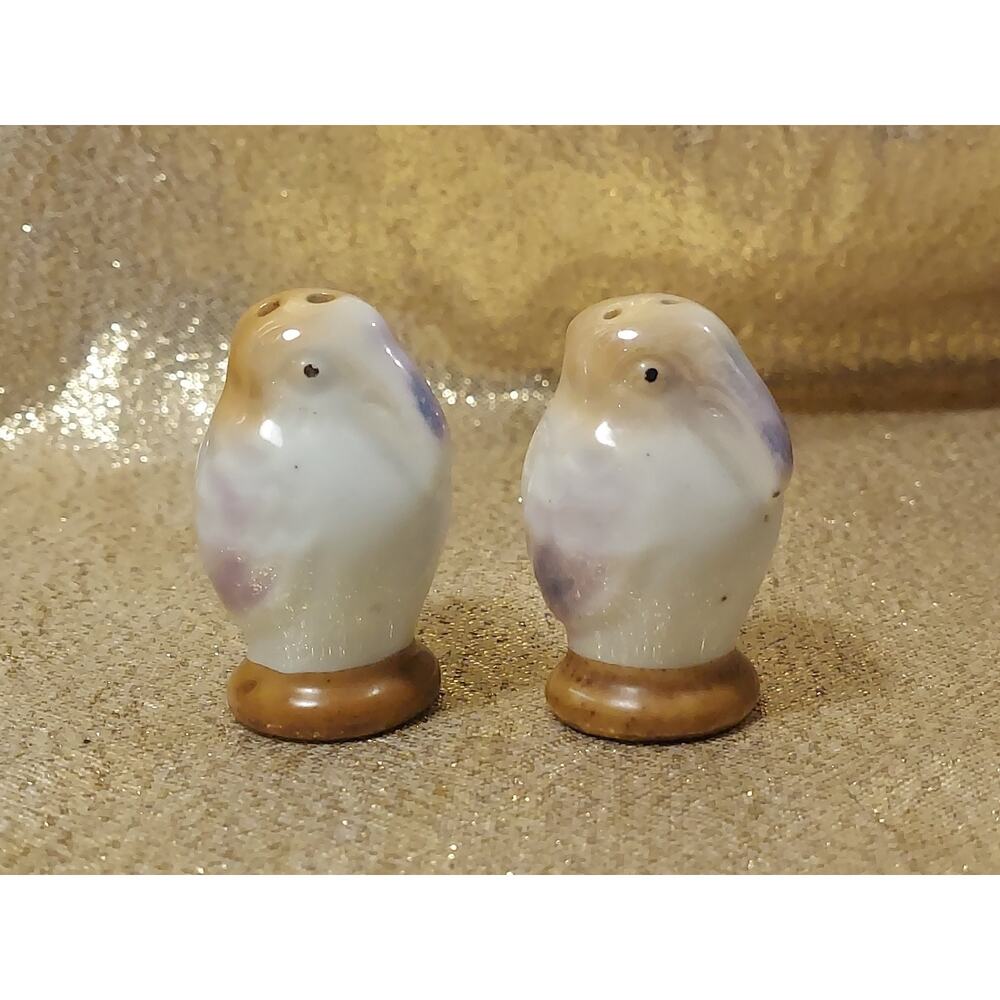 Vintage Mini Ceramic Pelican Salt Pepper Shakers MCM Kitschy Kitchen Birds